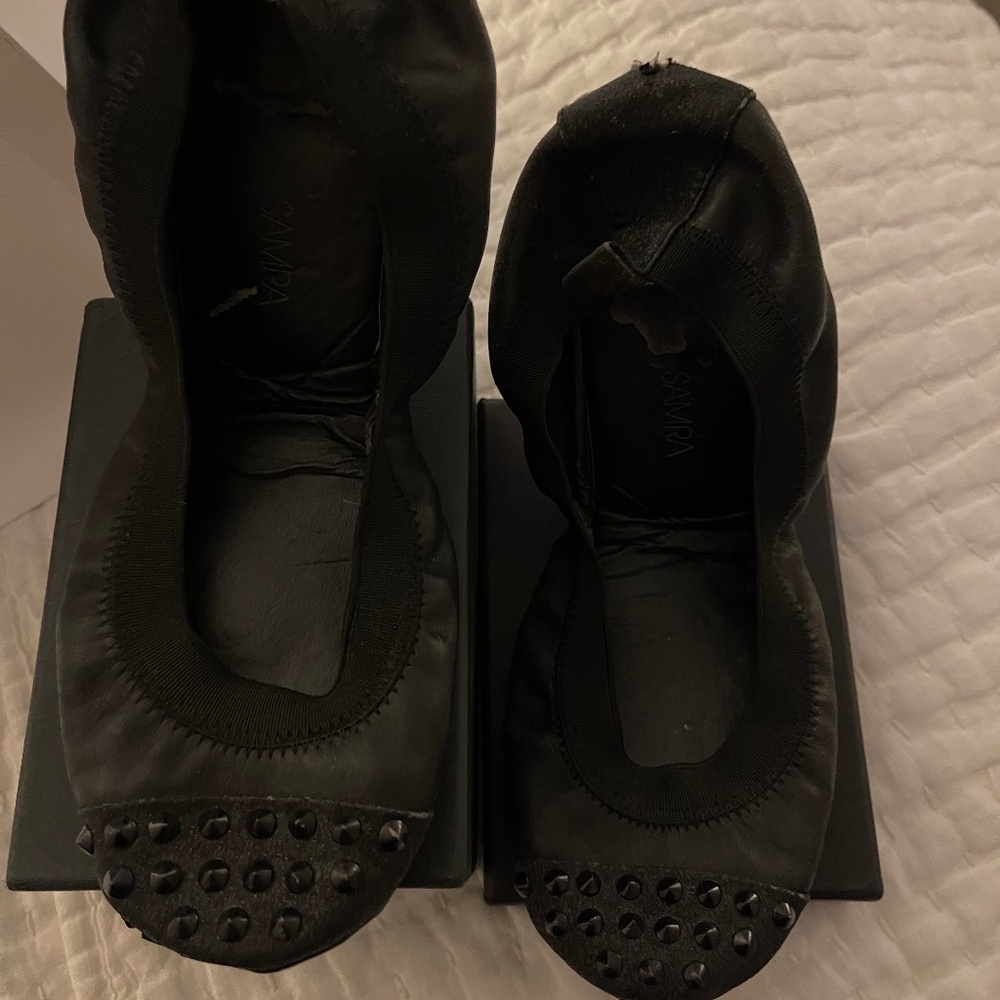 Yosi Samoa black studded ballet flats